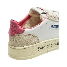 White Leather Low Top Sneakers