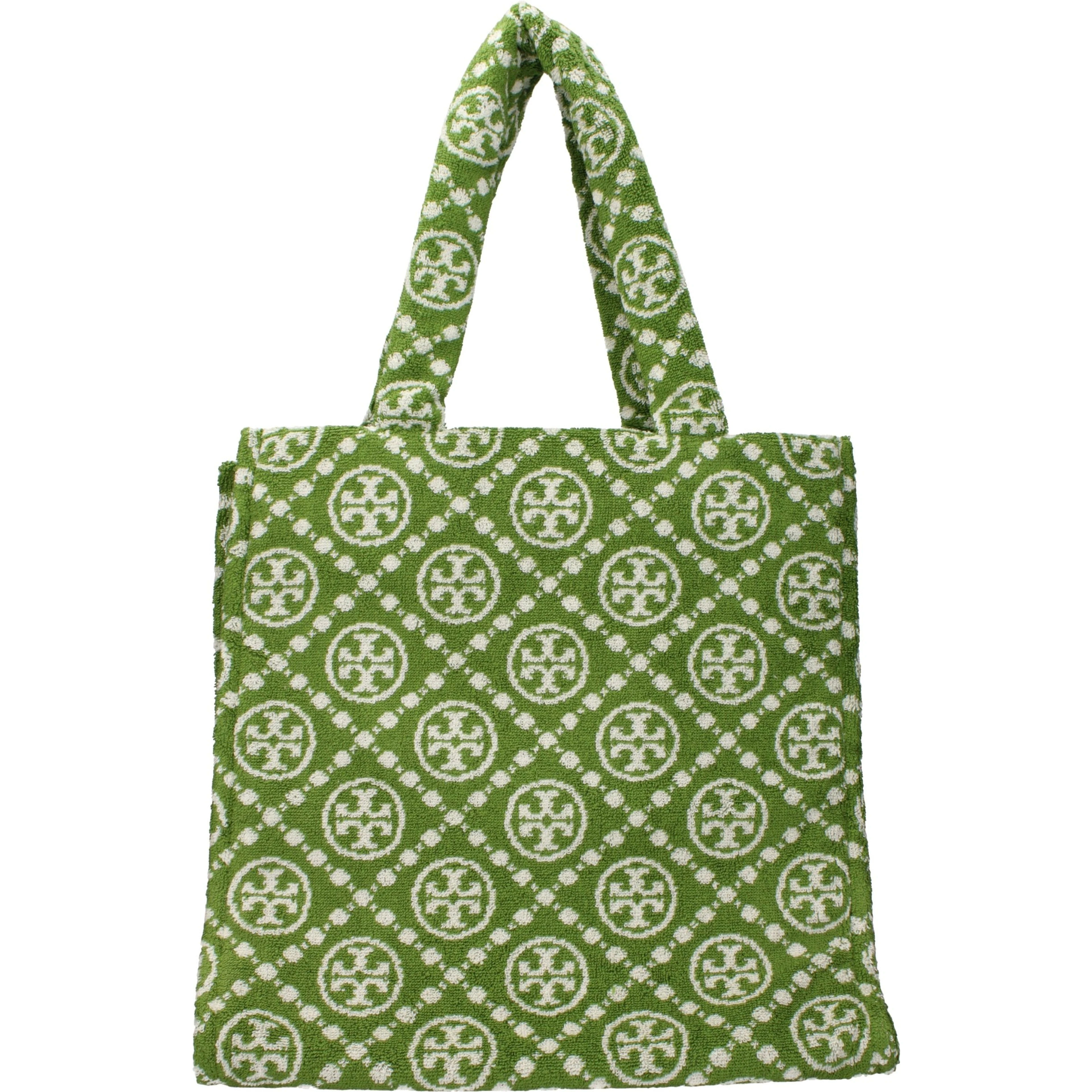 Green Cotton-Like Shoulder Bag