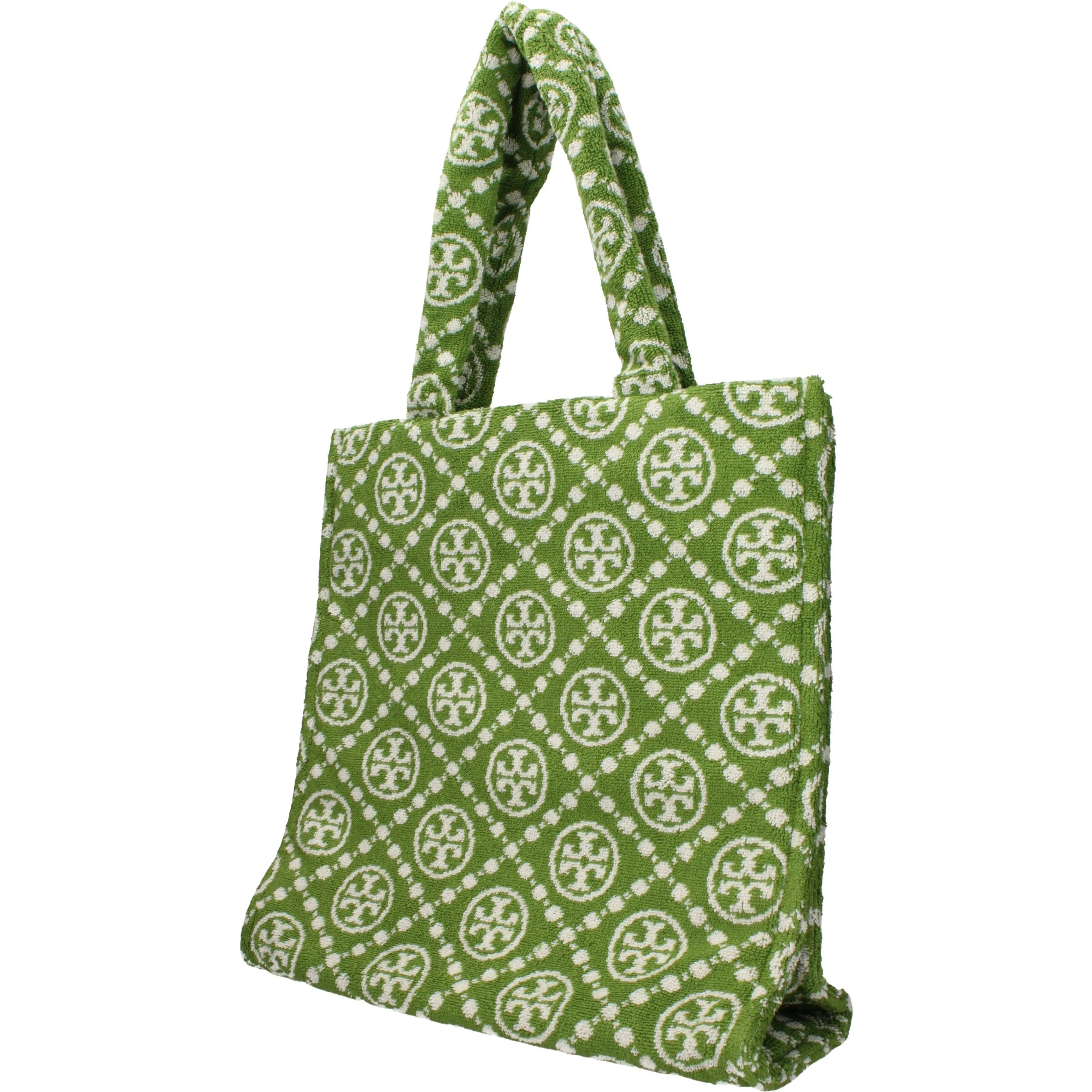 Green Cotton-Like Shoulder Bag