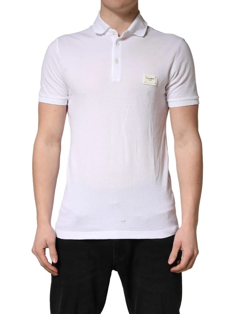 White Collared Short Sleeves Men Polo T-shirt