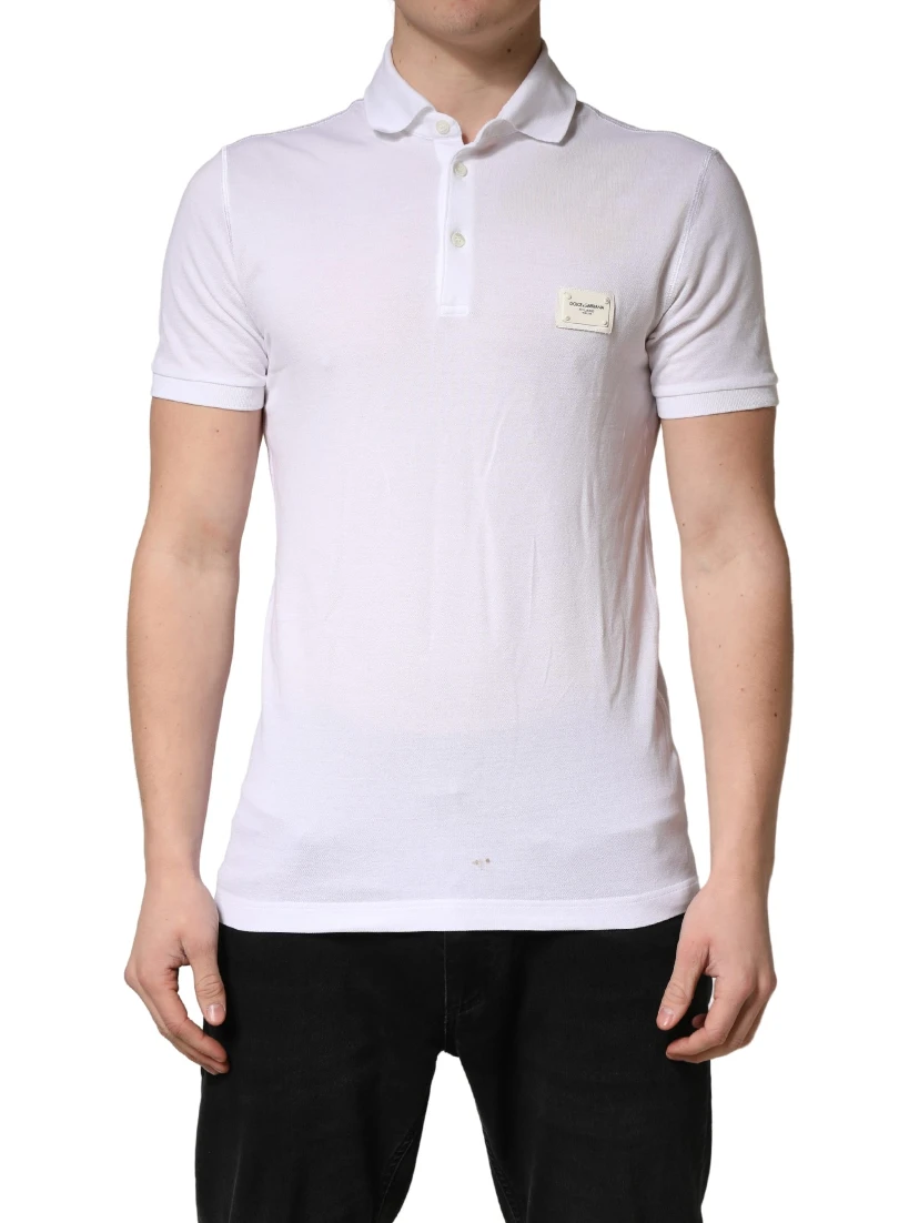 White Collared Short Sleeves Men Polo T-shirt