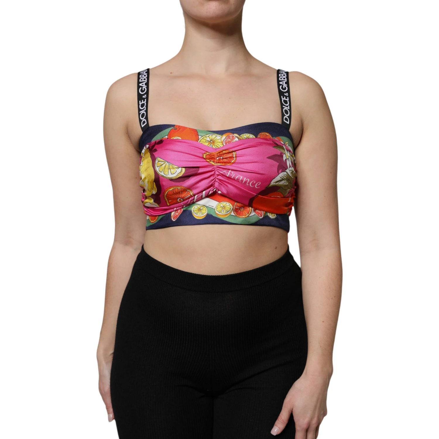 Multicolor Silk Cropped Bustier Corset Top