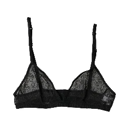 Black Logo Mania Sheer Soft Cup Bra Underwear
