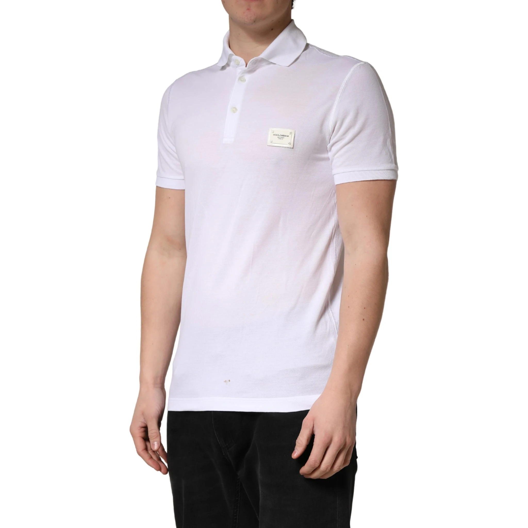 White Collared Short Sleeves Men Polo T-shirt