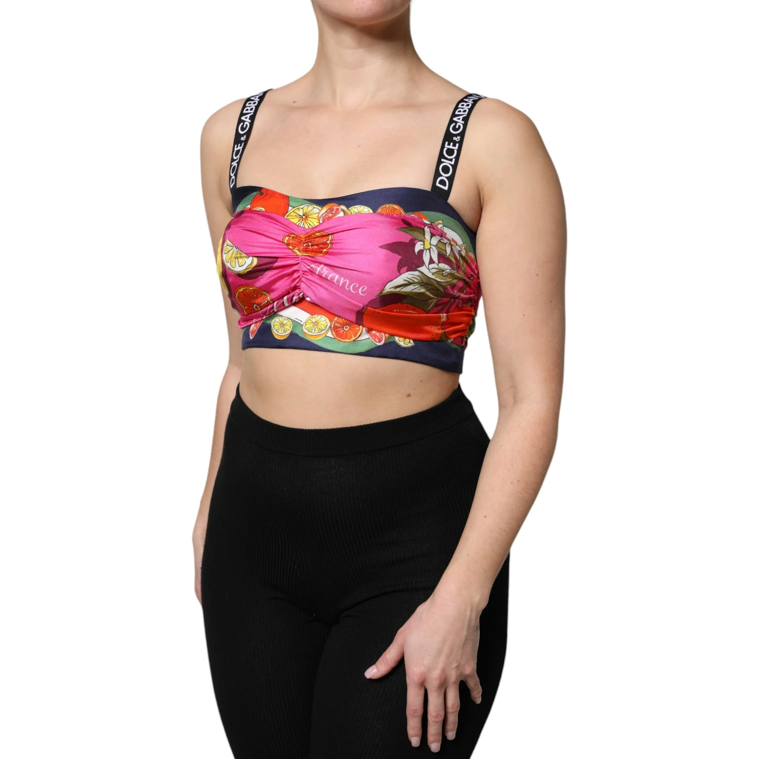 Multicolor Silk Cropped Bustier Corset Top