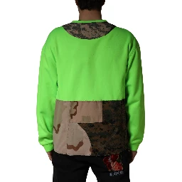 Green Patchwork Heart Men Sweatshirt Sweater