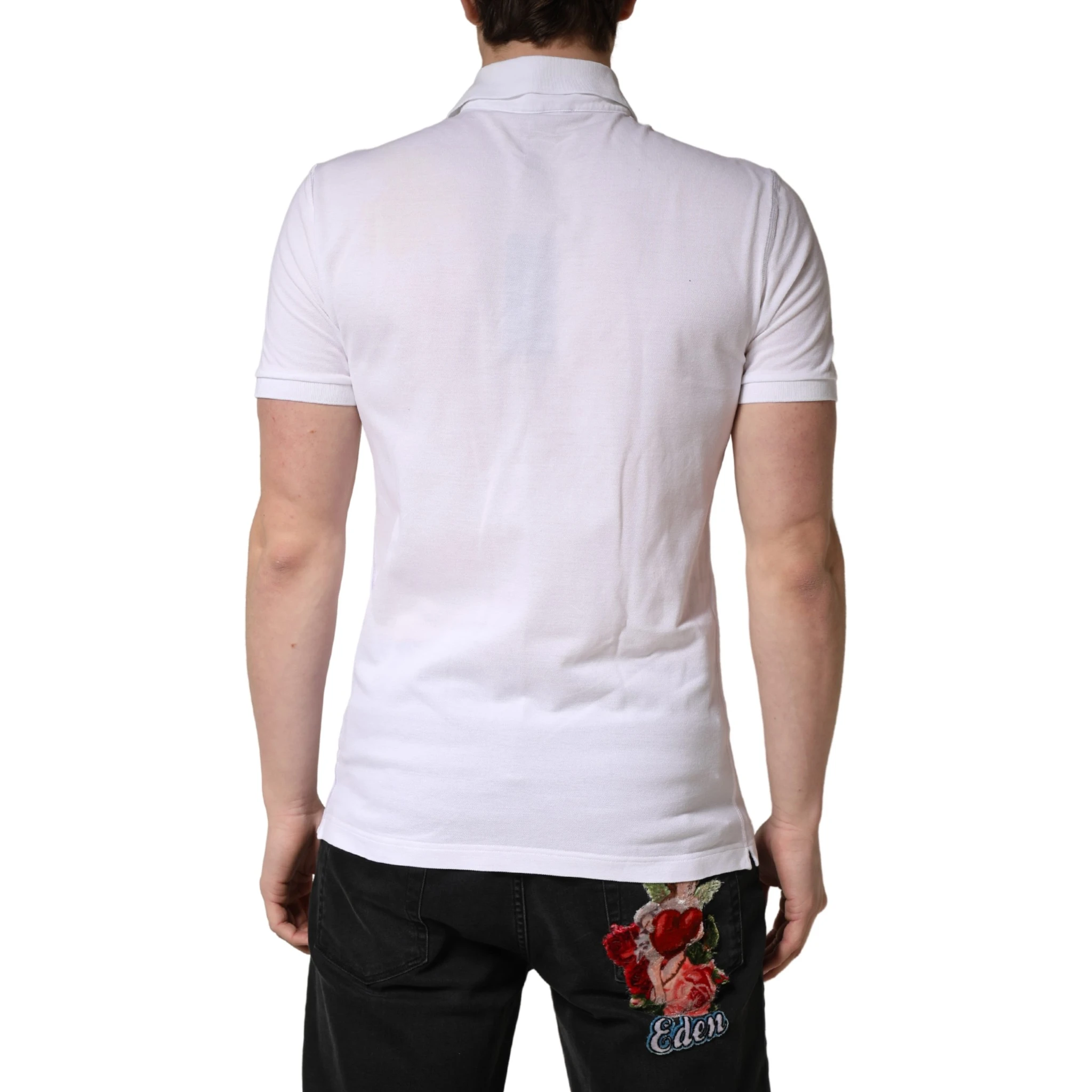 White Collared Short Sleeves Men Polo T-shirt