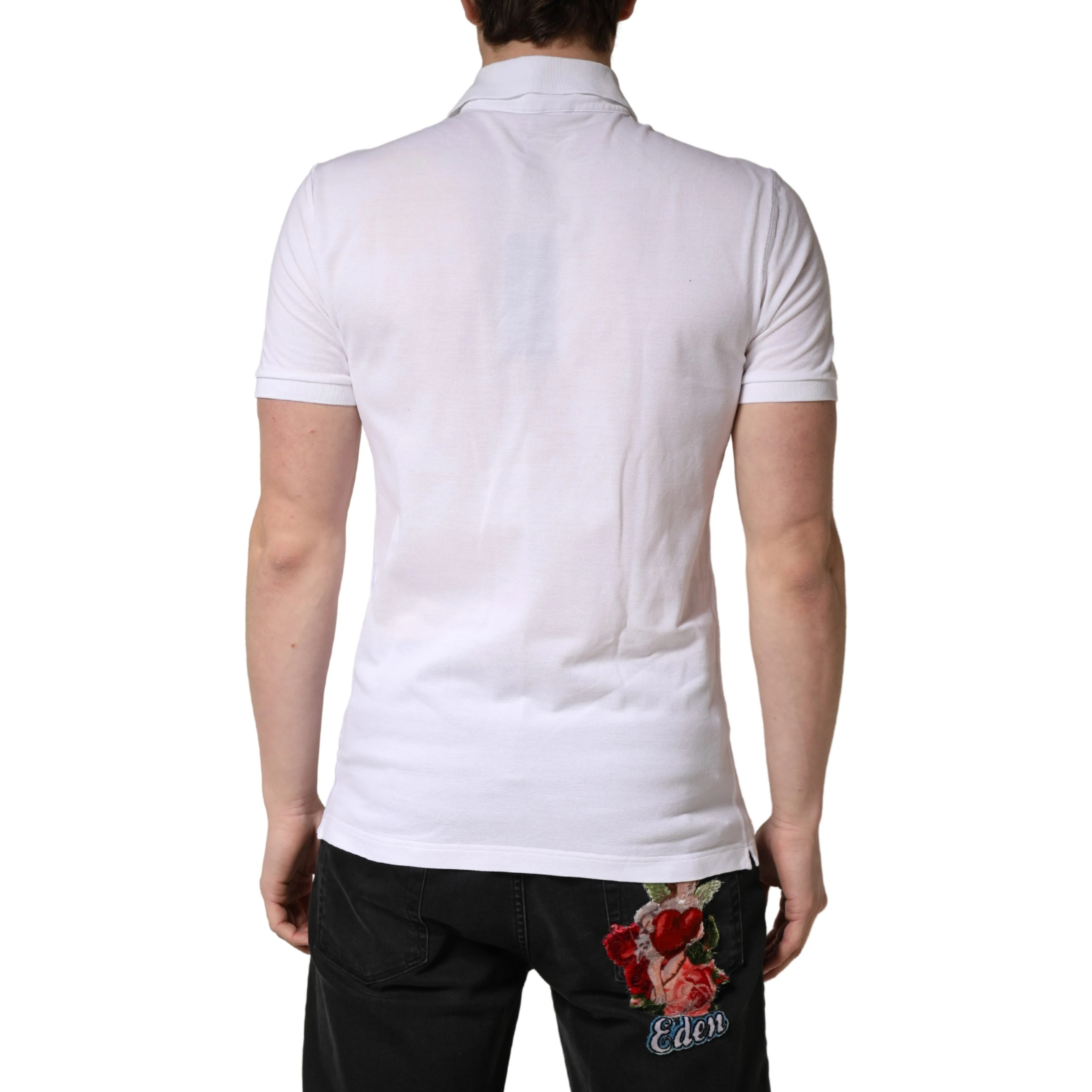 White Collared Short Sleeves Men Polo T-shirt