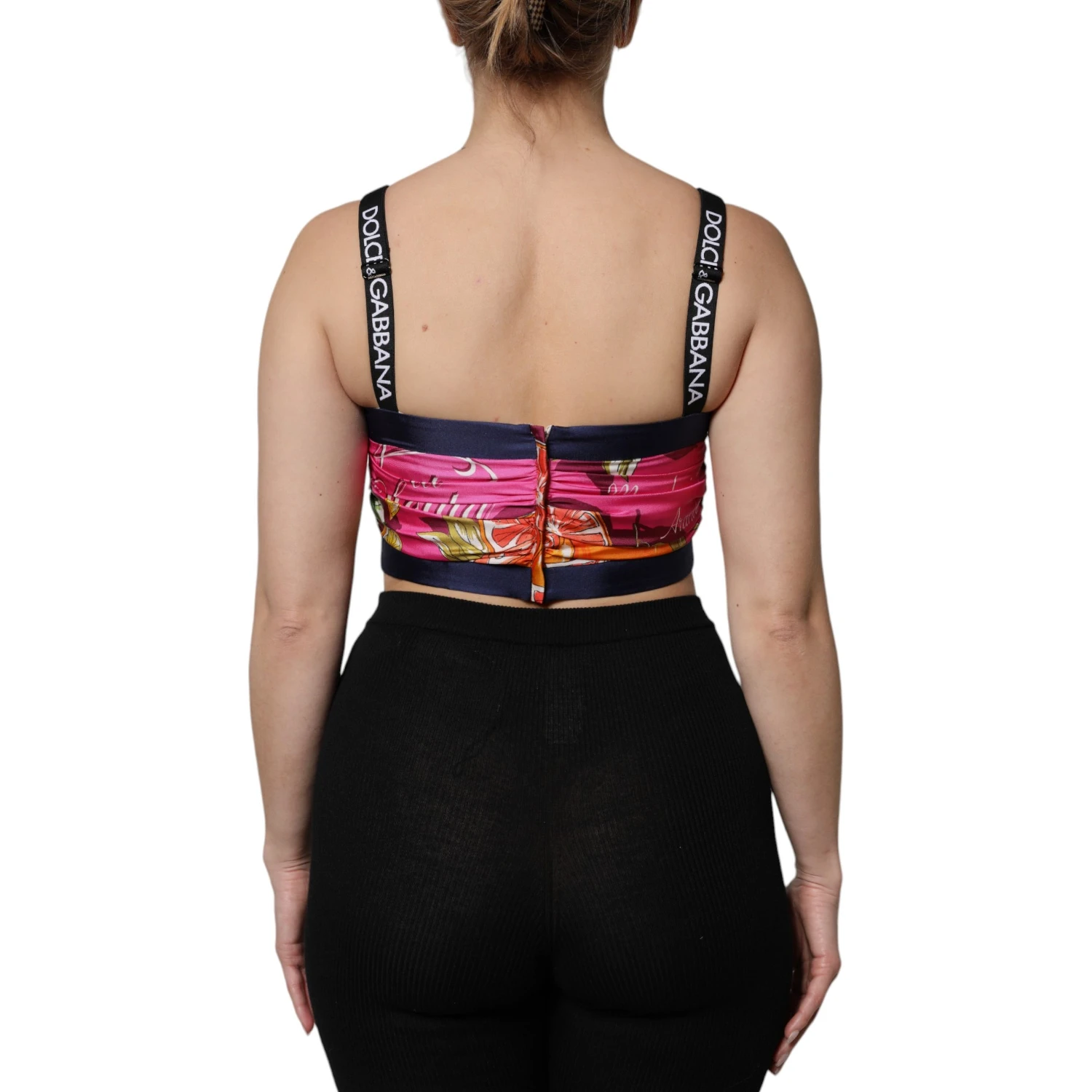 Multicolor Silk Cropped Bustier Corset Top