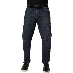 Dark Blue Washed Skinny Cotton Denim  Jeans