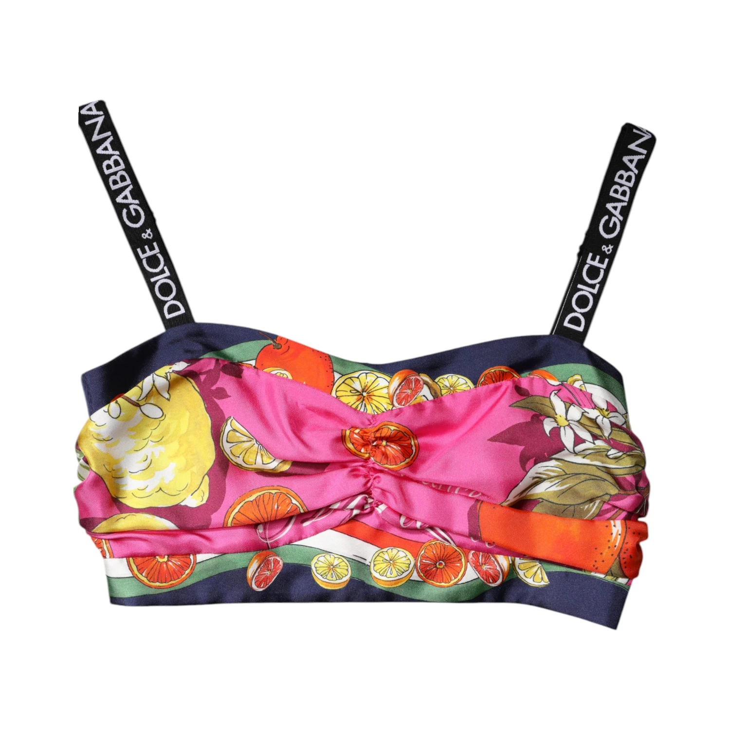 Multicolor Silk Cropped Bustier Corset Top
