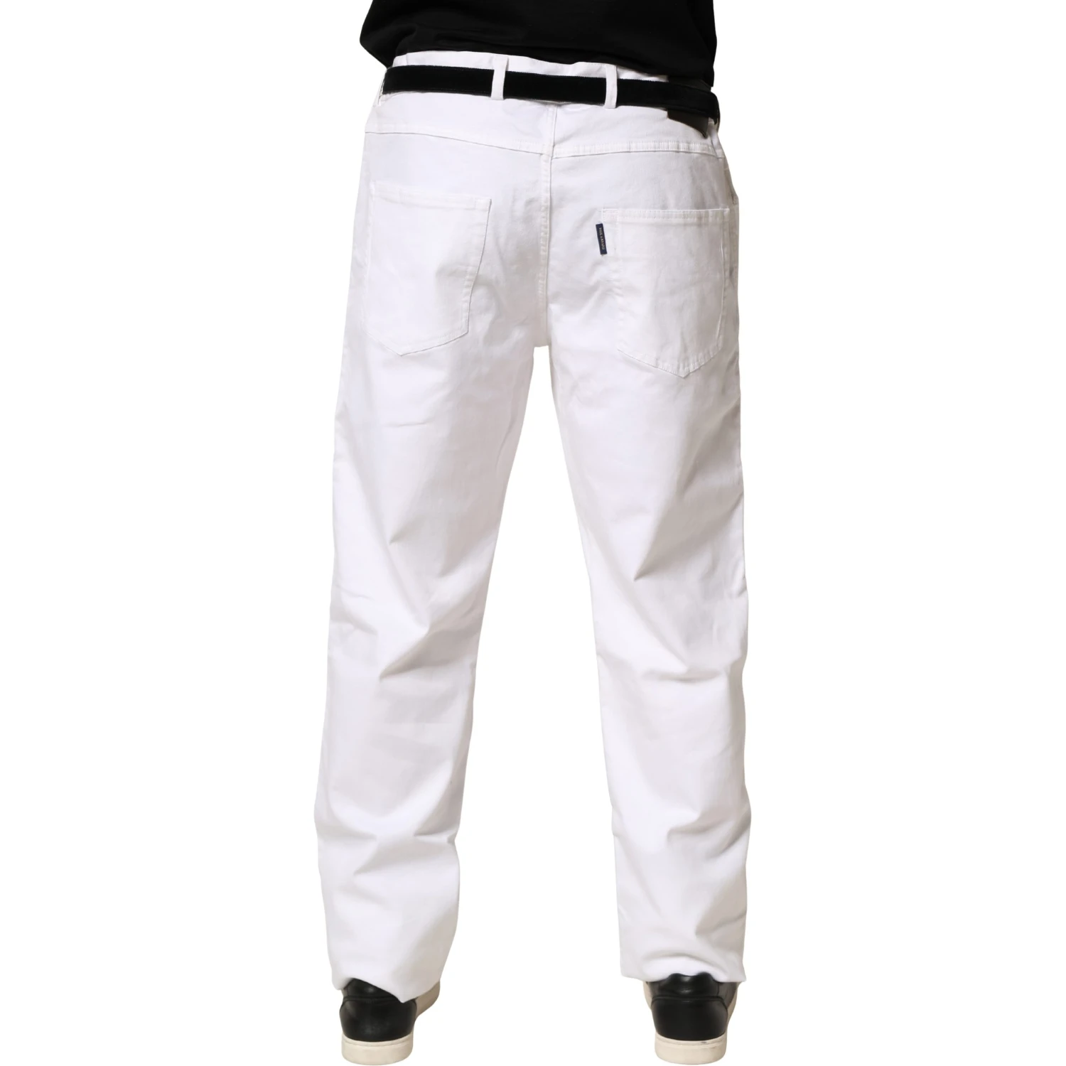 White Straight Mid Waist Denim Trouser Jeans