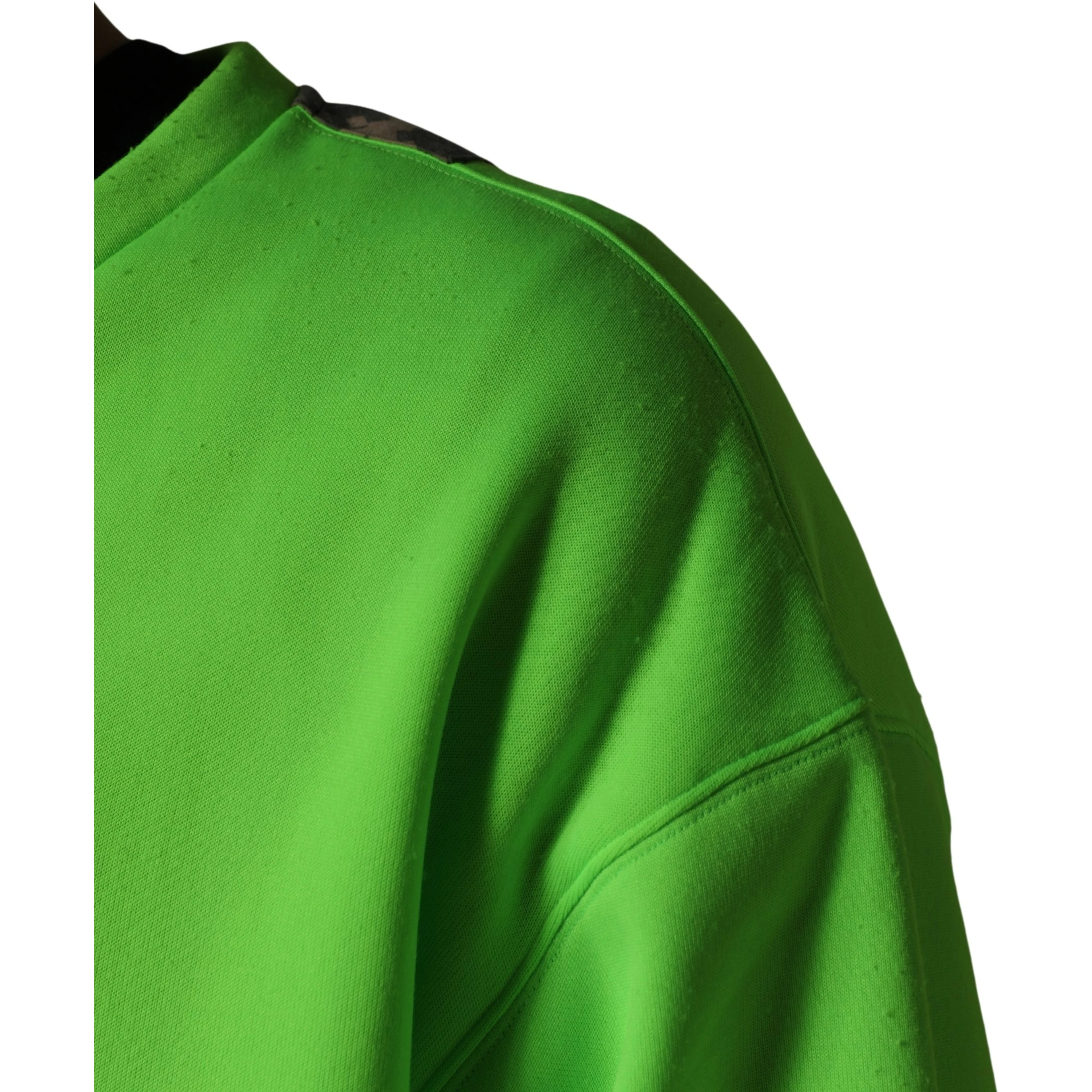 Green Patchwork Heart Men Sweatshirt Sweater