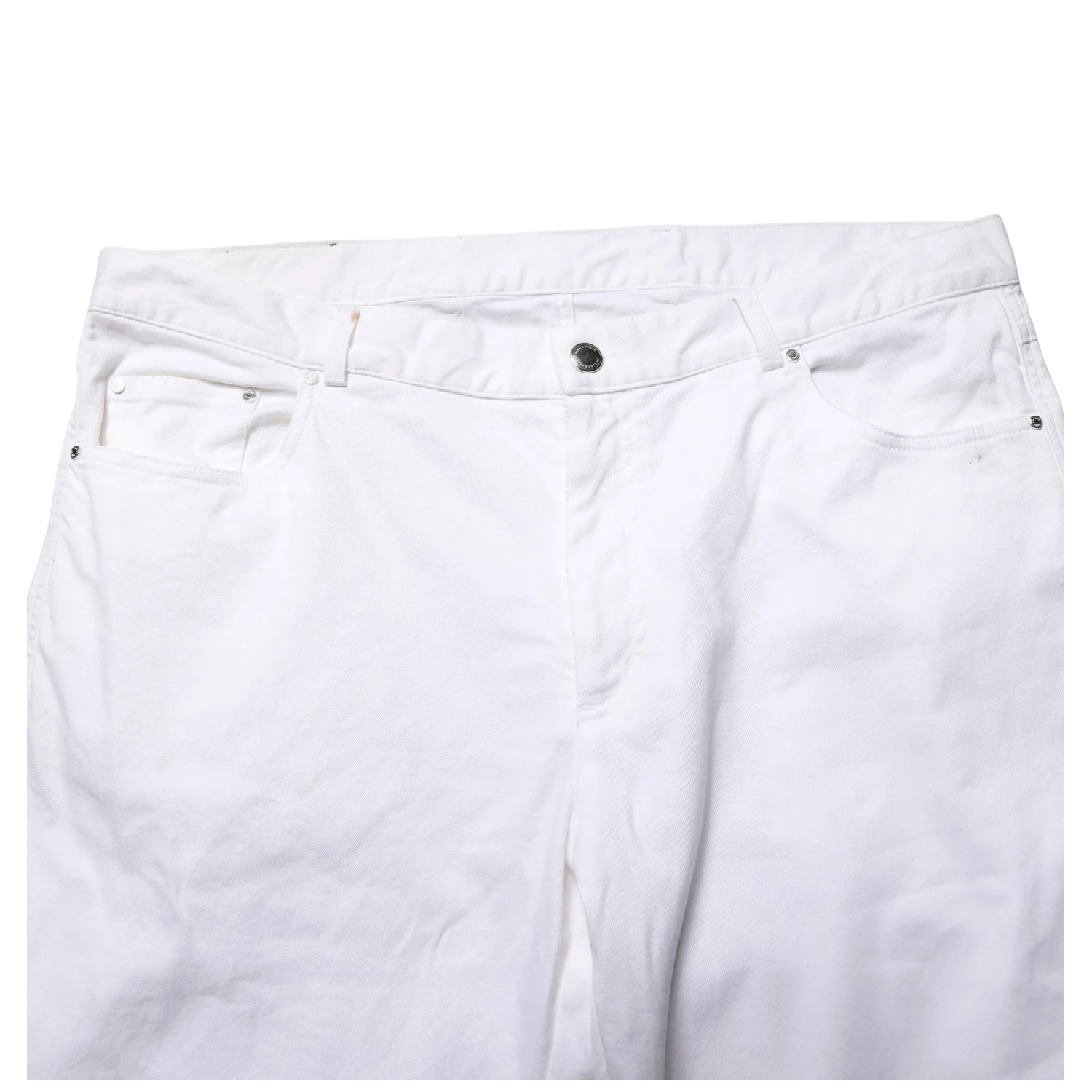 White Straight Mid Waist Denim Trouser Jeans