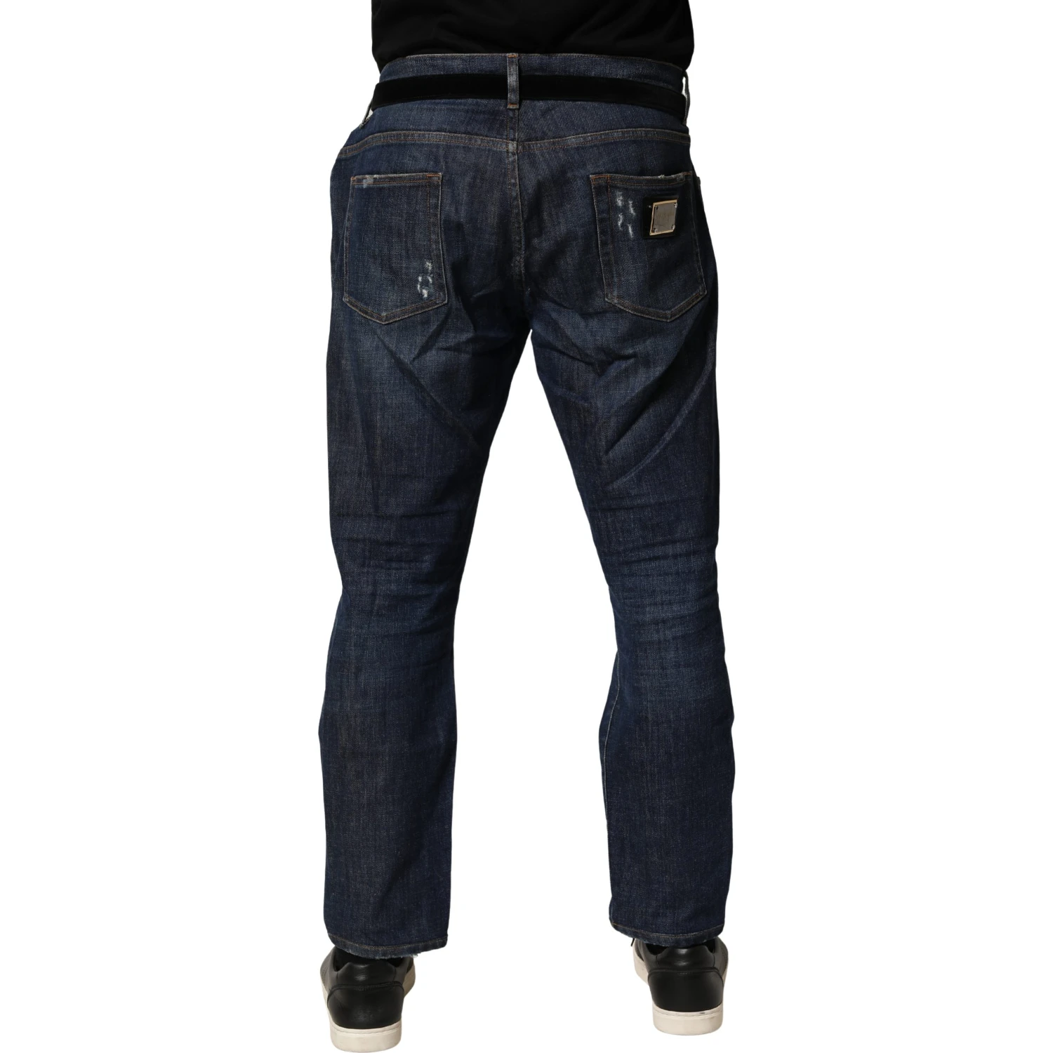Dark Blue Washed Skinny Cotton Denim  Jeans