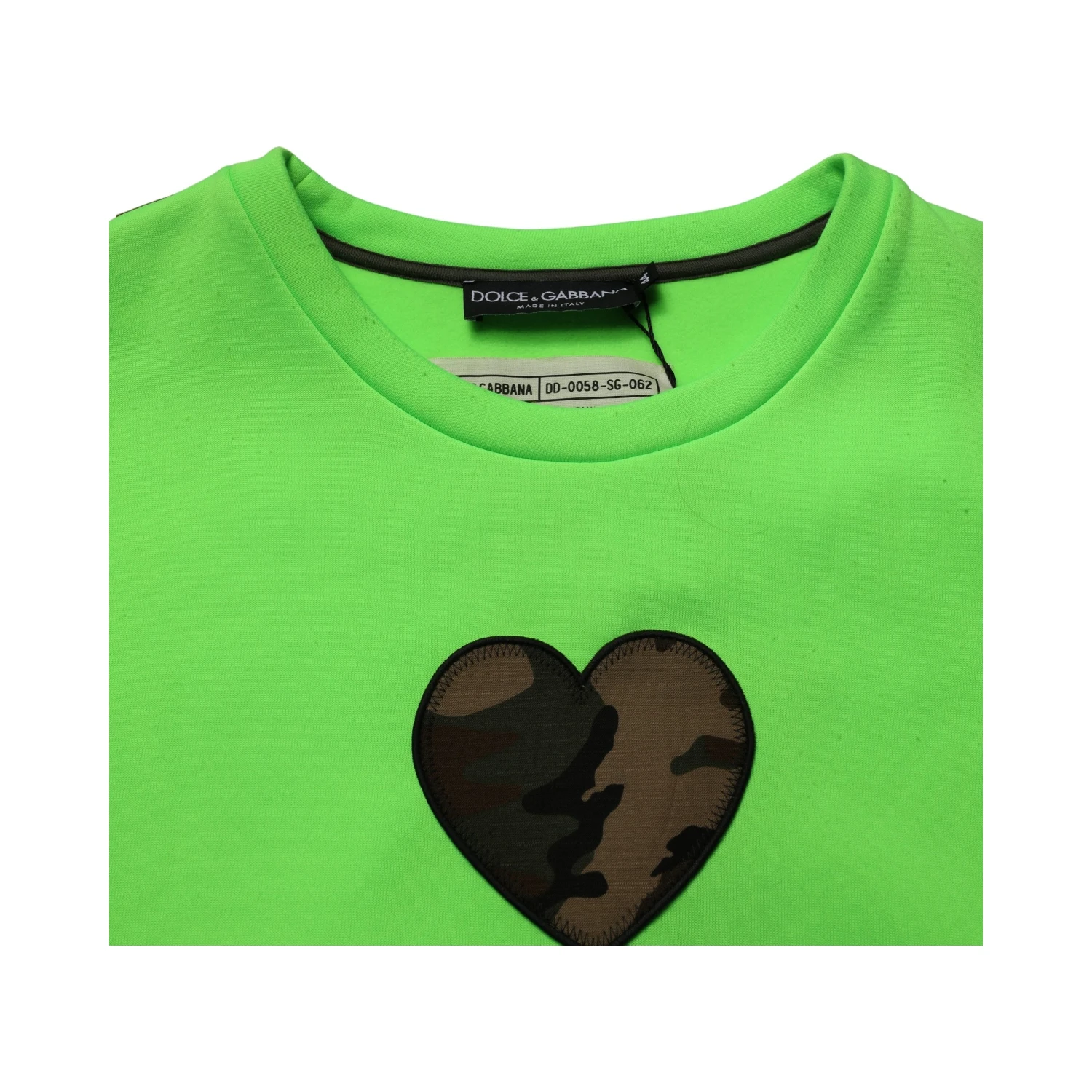 Green Patchwork Heart Men Sweatshirt Sweater