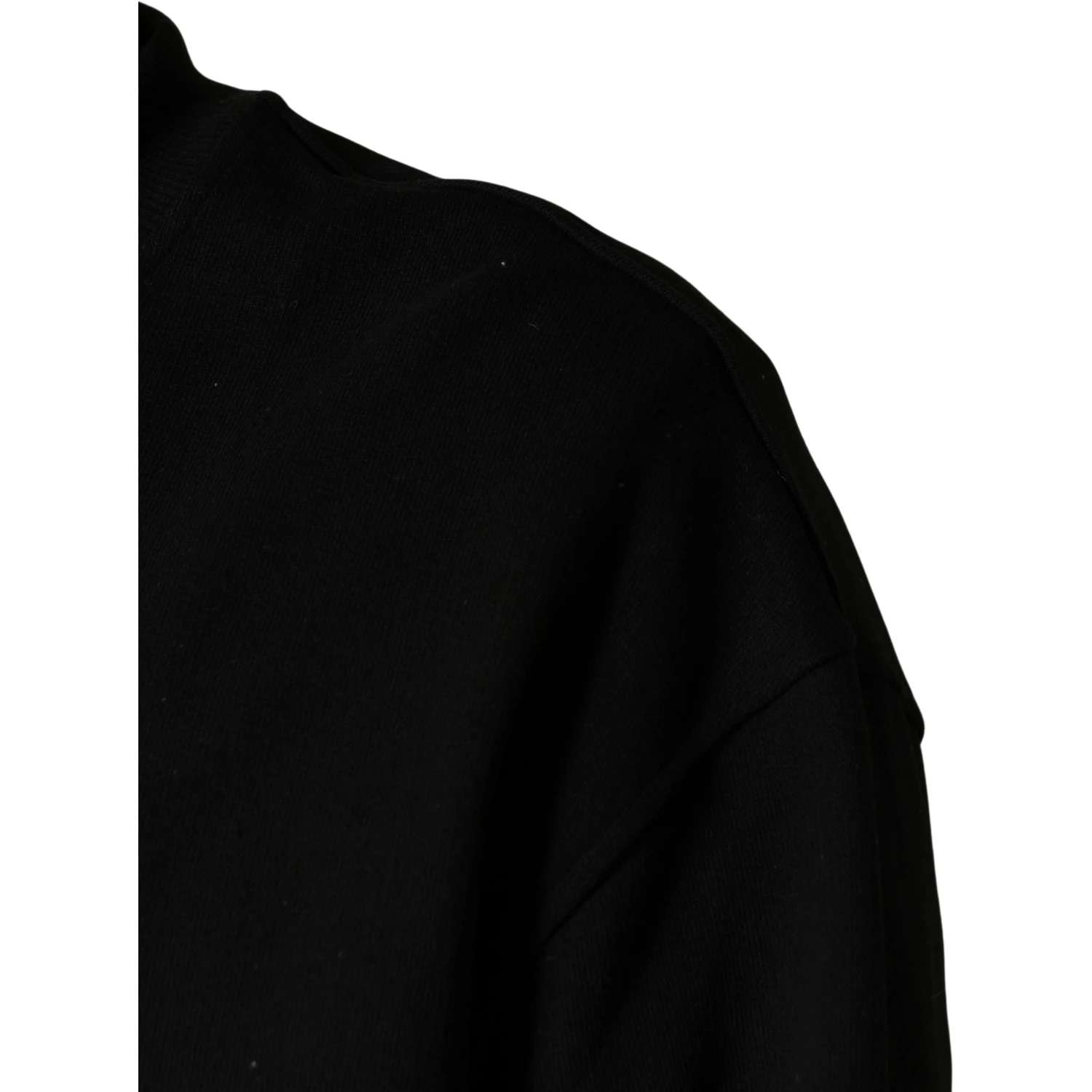 Black Cotton Crew Neck Sweatshirt  Sweater