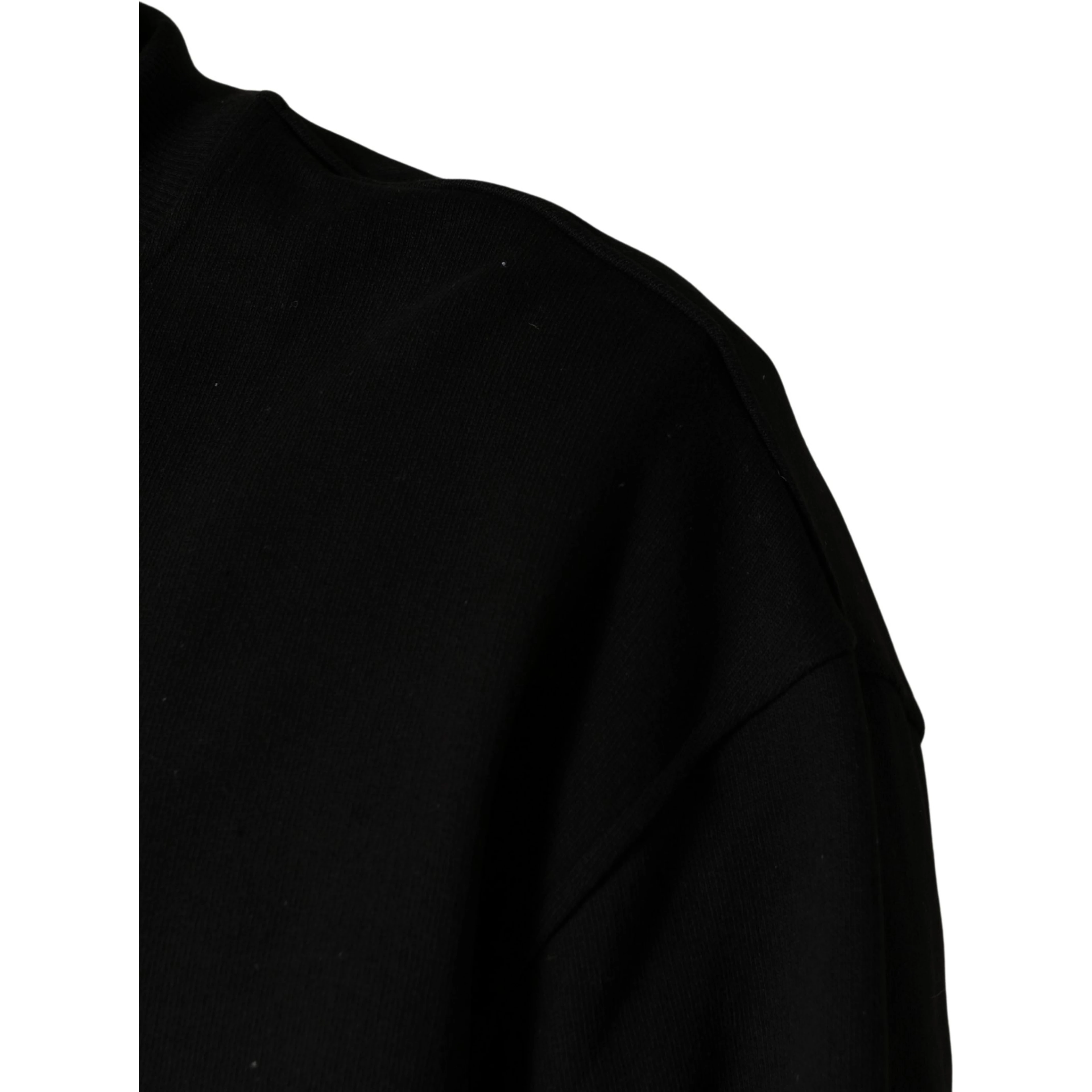 Black Cotton Crew Neck Sweatshirt  Sweater