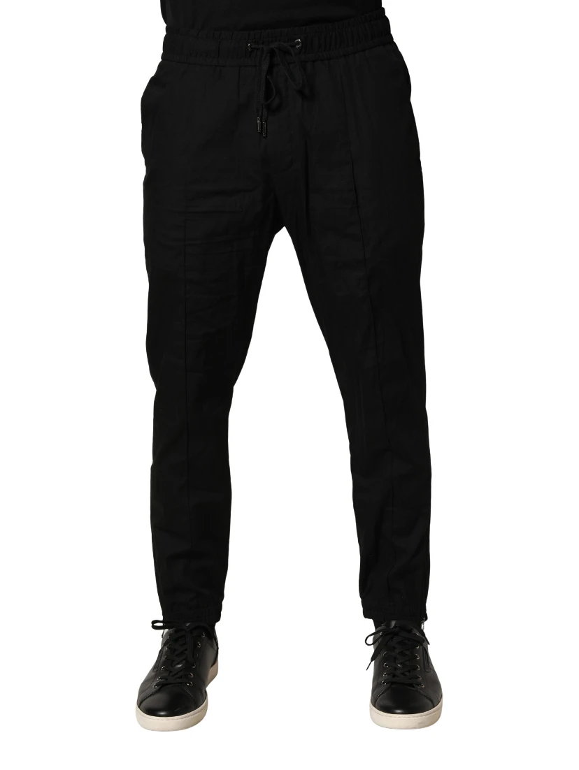 Black Cotton Skinny Men Jogger Trouser Pants