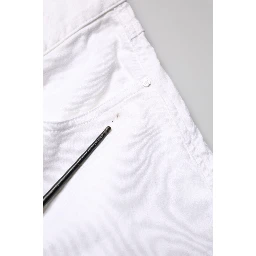 White Straight Mid Waist Denim Trouser Jeans
