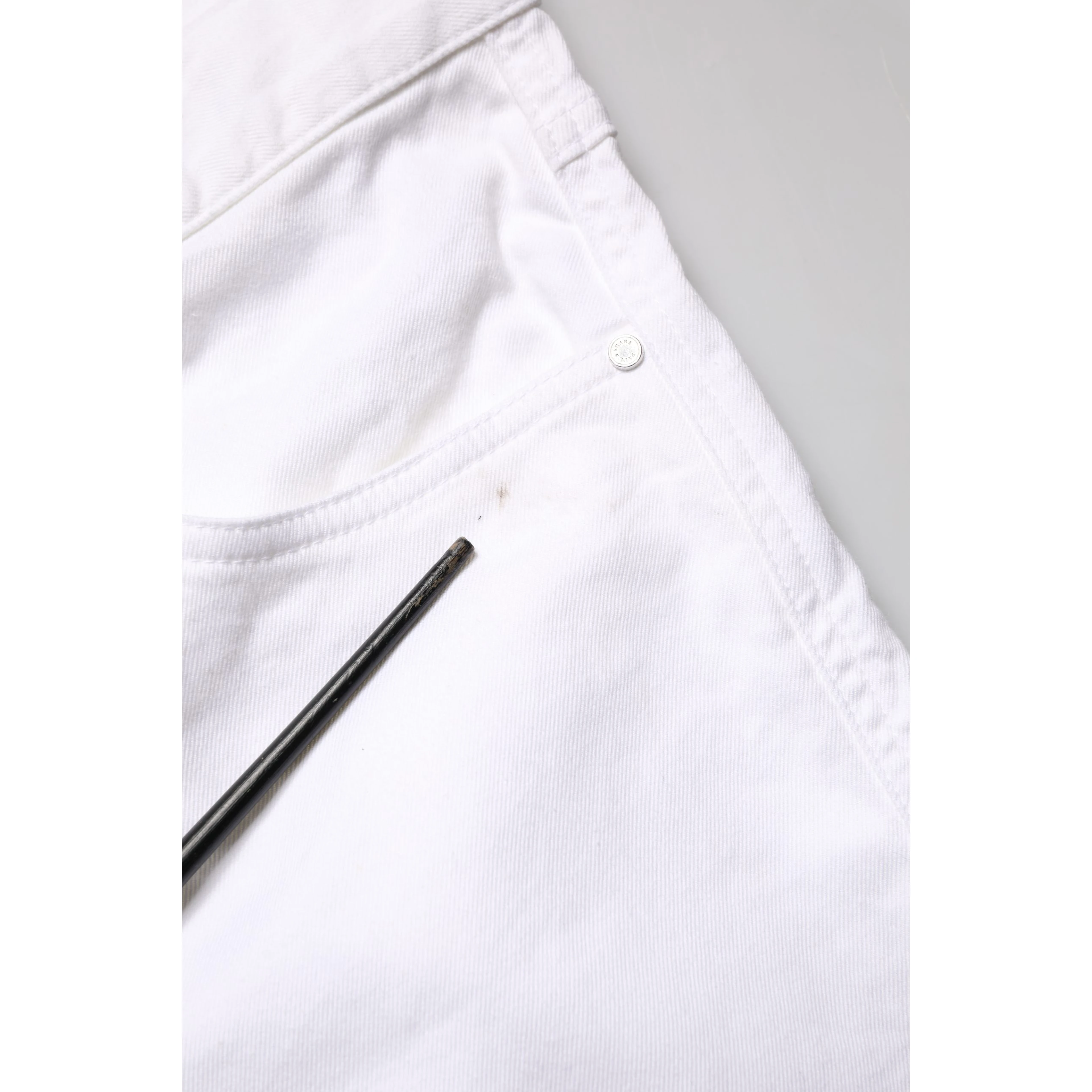 White Straight Mid Waist Denim Trouser Jeans