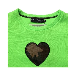 Green Patchwork Heart Men Sweatshirt Sweater