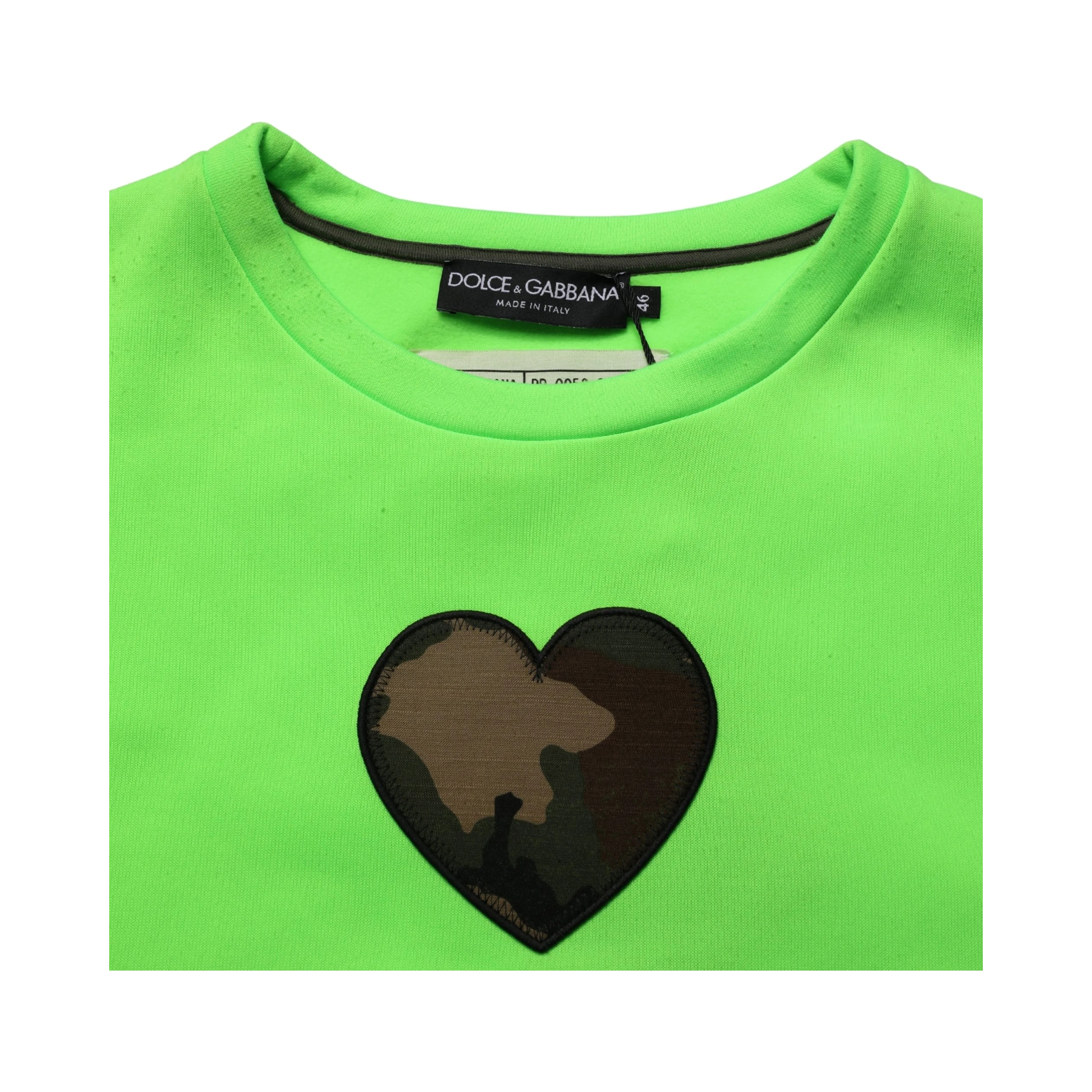 Green Patchwork Heart Men Sweatshirt Sweater