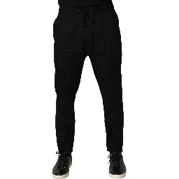 Black Cotton Skinny Men Jogger Trouser Pants