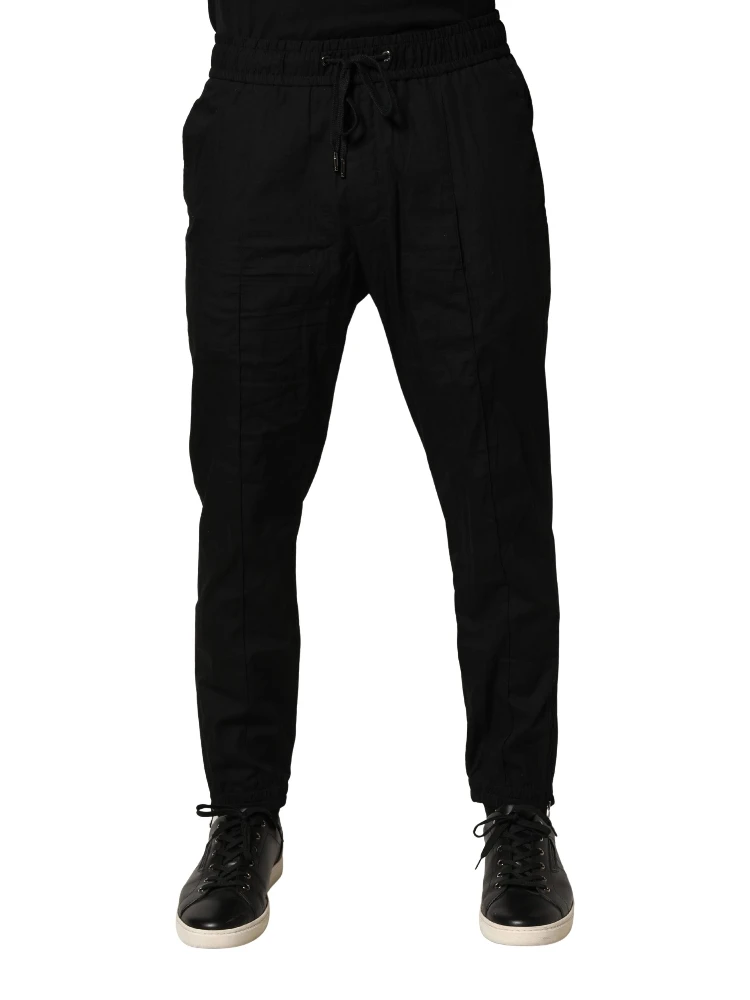 Black Cotton Skinny Men Jogger Trouser Pants alternative