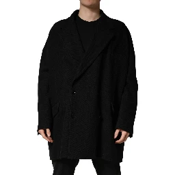 Black Double Breasted 2 Buttons Suit Jacket