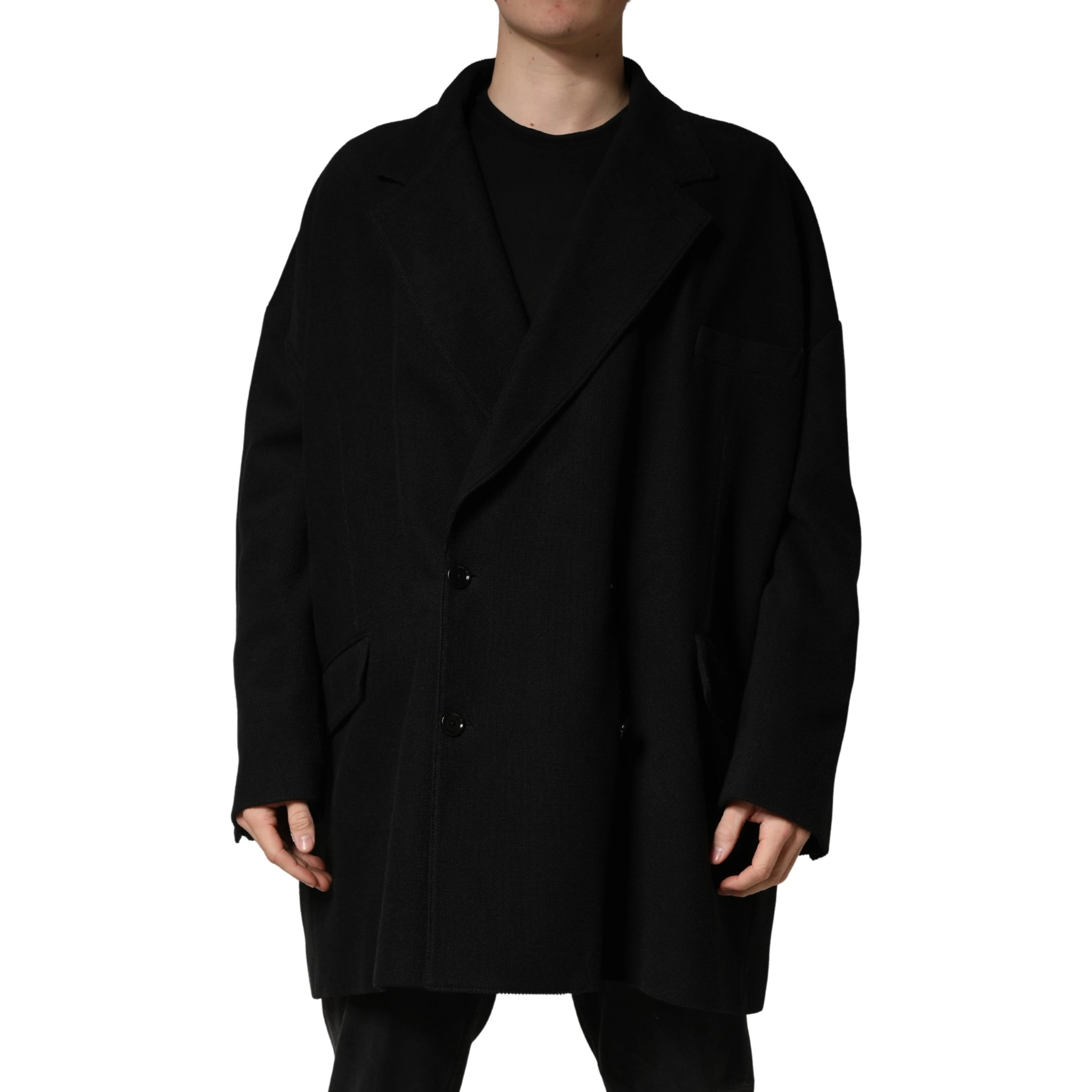 Black Double Breasted 2 Buttons Suit Jacket