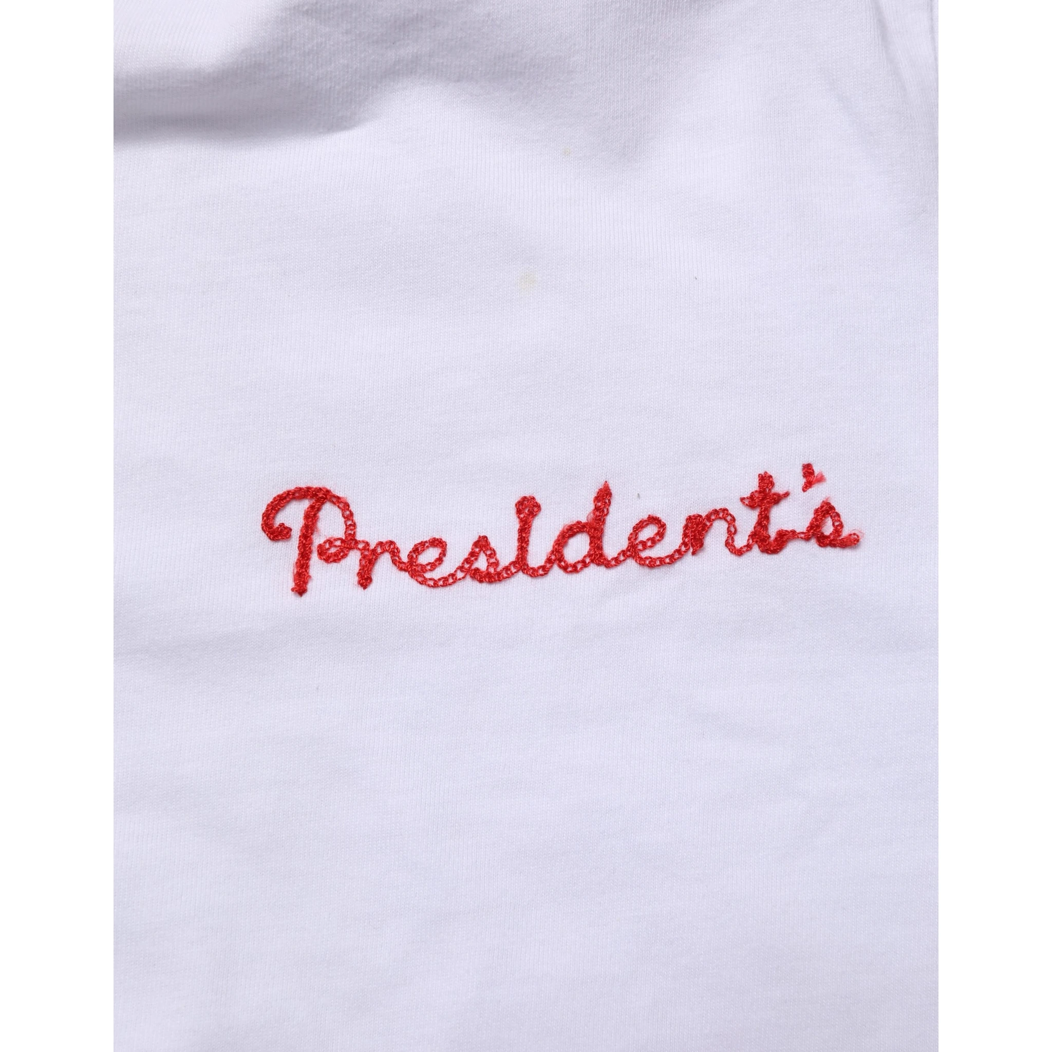 White Logo Embroidery Cotton Men Crew Neck T-shirt