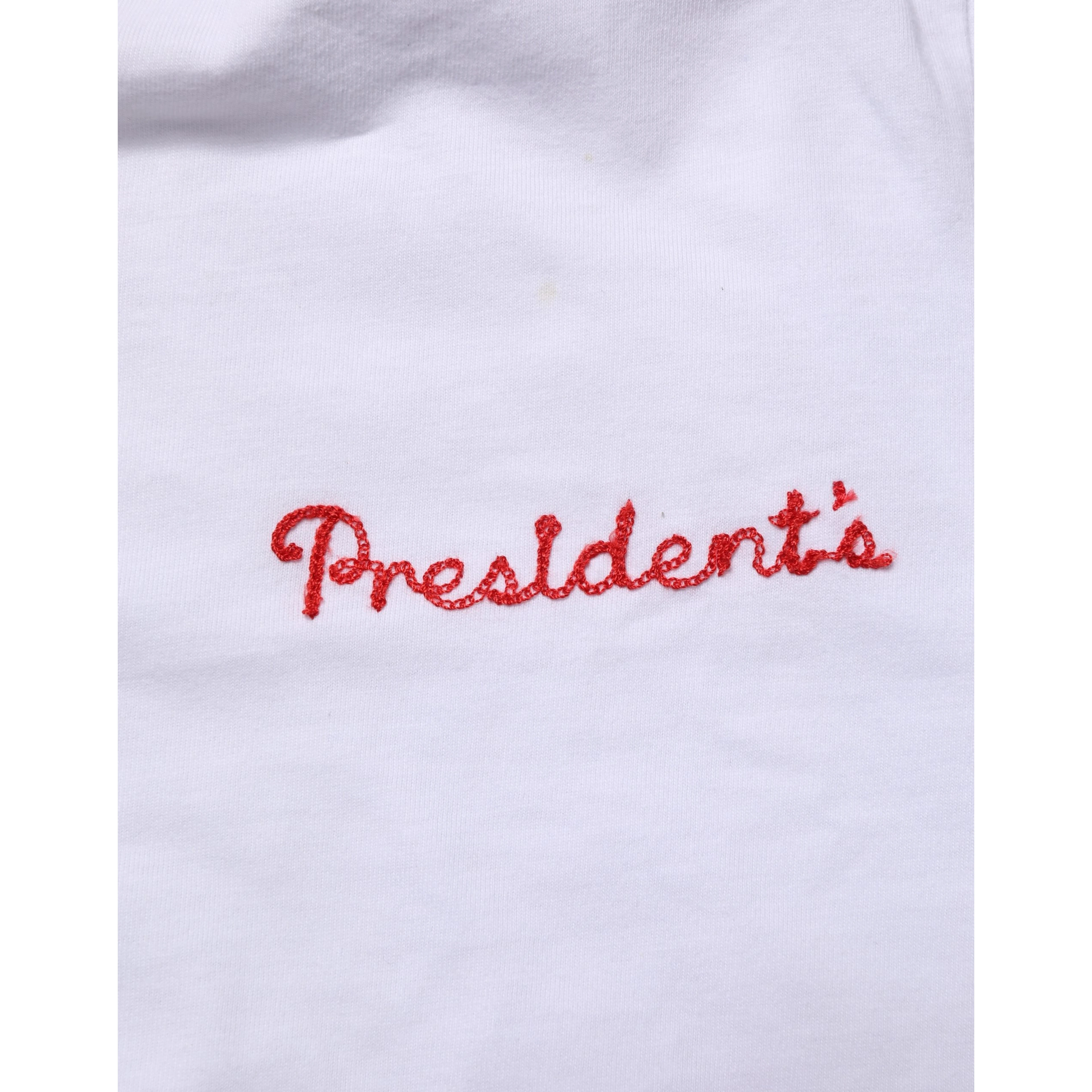 White Logo Embroidery Cotton Men Crew Neck T-shirt