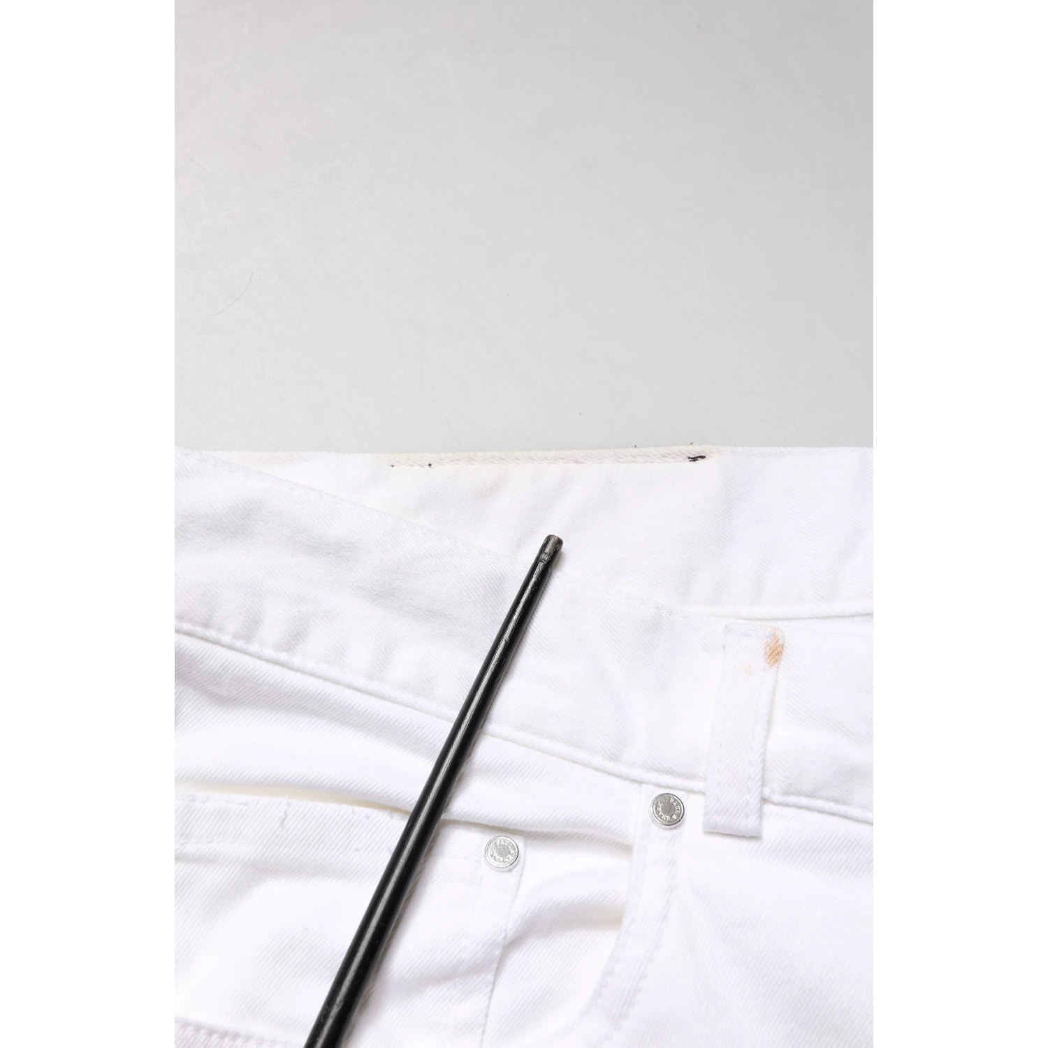 White Straight Mid Waist Denim Trouser Jeans