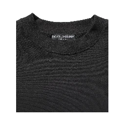 Black Cotton Crew Neck Sweatshirt  Sweater