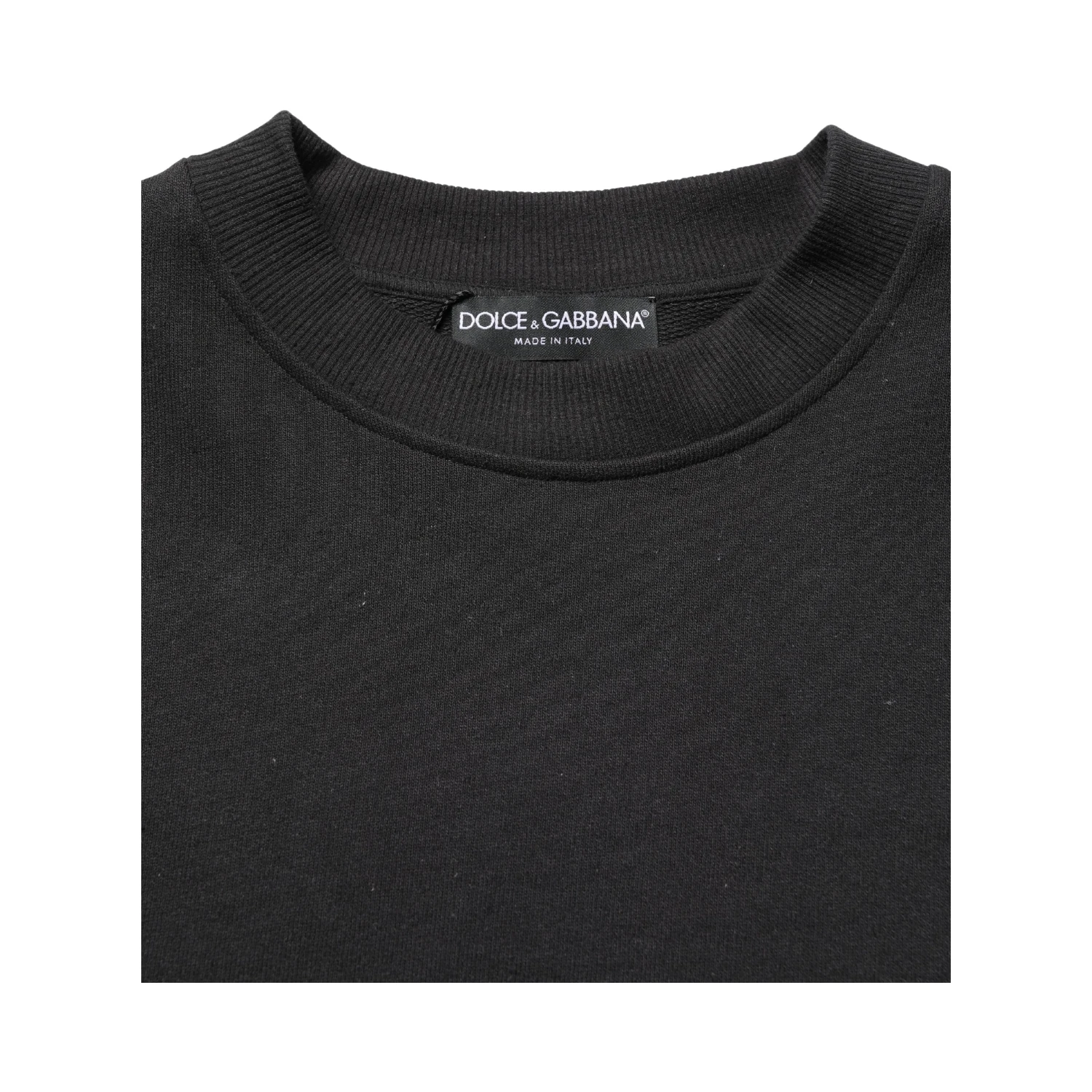 Black Cotton Crew Neck Sweatshirt  Sweater