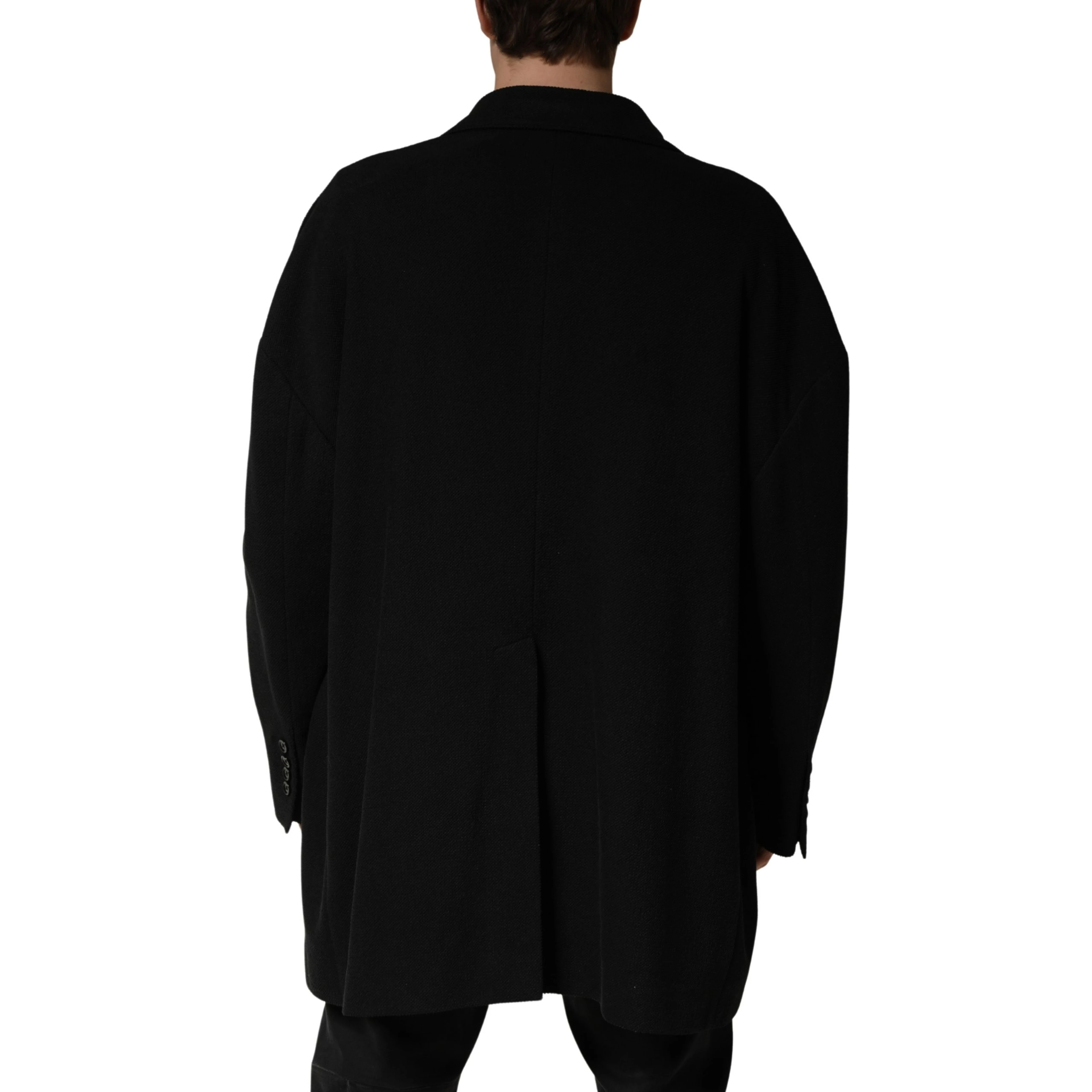 Black Double Breasted 2 Buttons Suit Jacket