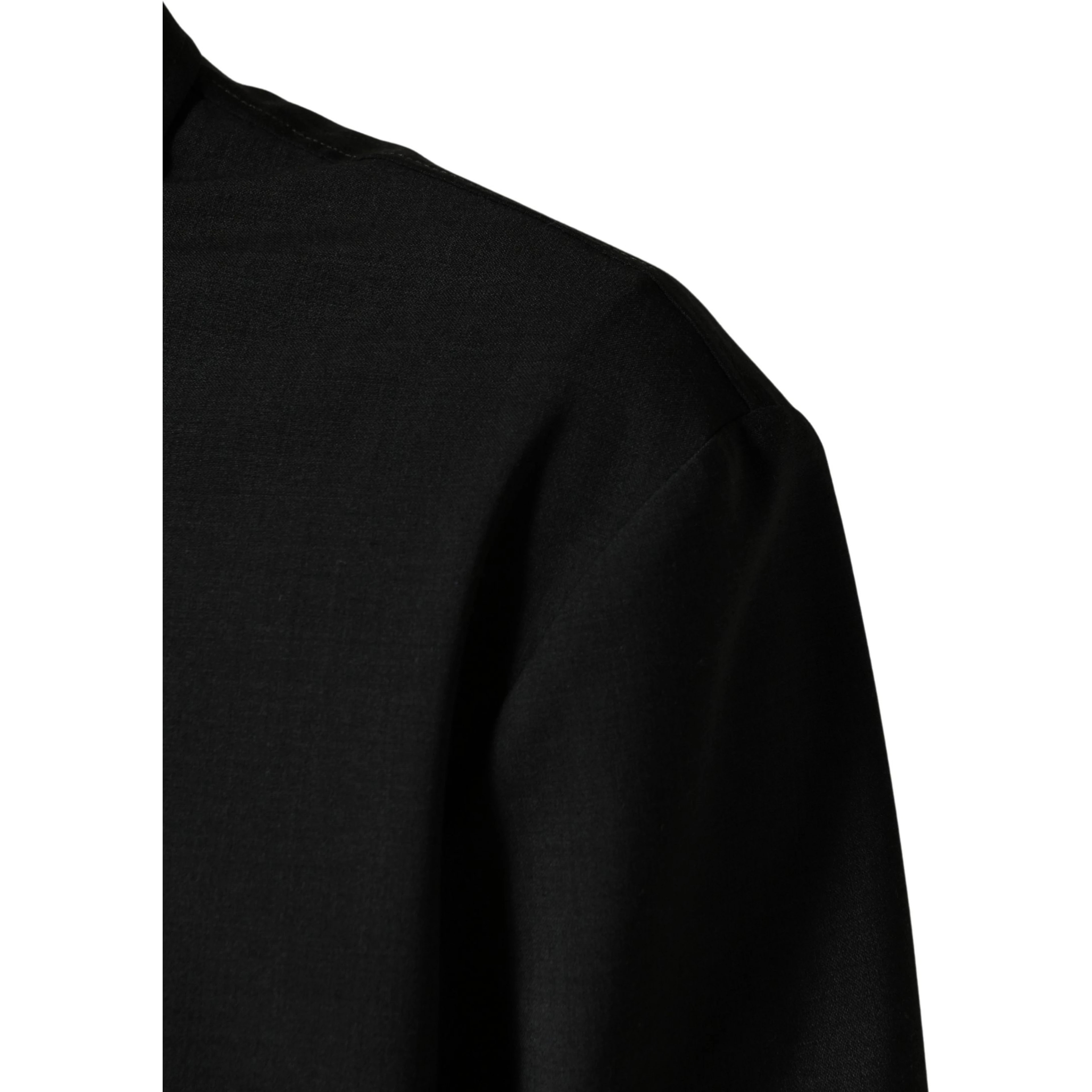 Black Wool Logo Full Zip Men Bomber Jacket