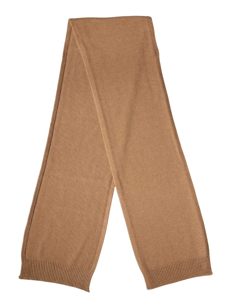 Brown Cashmere Knitted Men Neck Warmer One Size Scarf