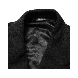 Black Double Breasted 2 Buttons Suit Jacket
