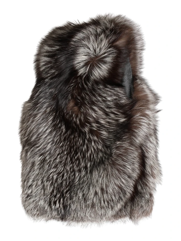 Brown Faux Fur Whole Head Wrap Capello Hat