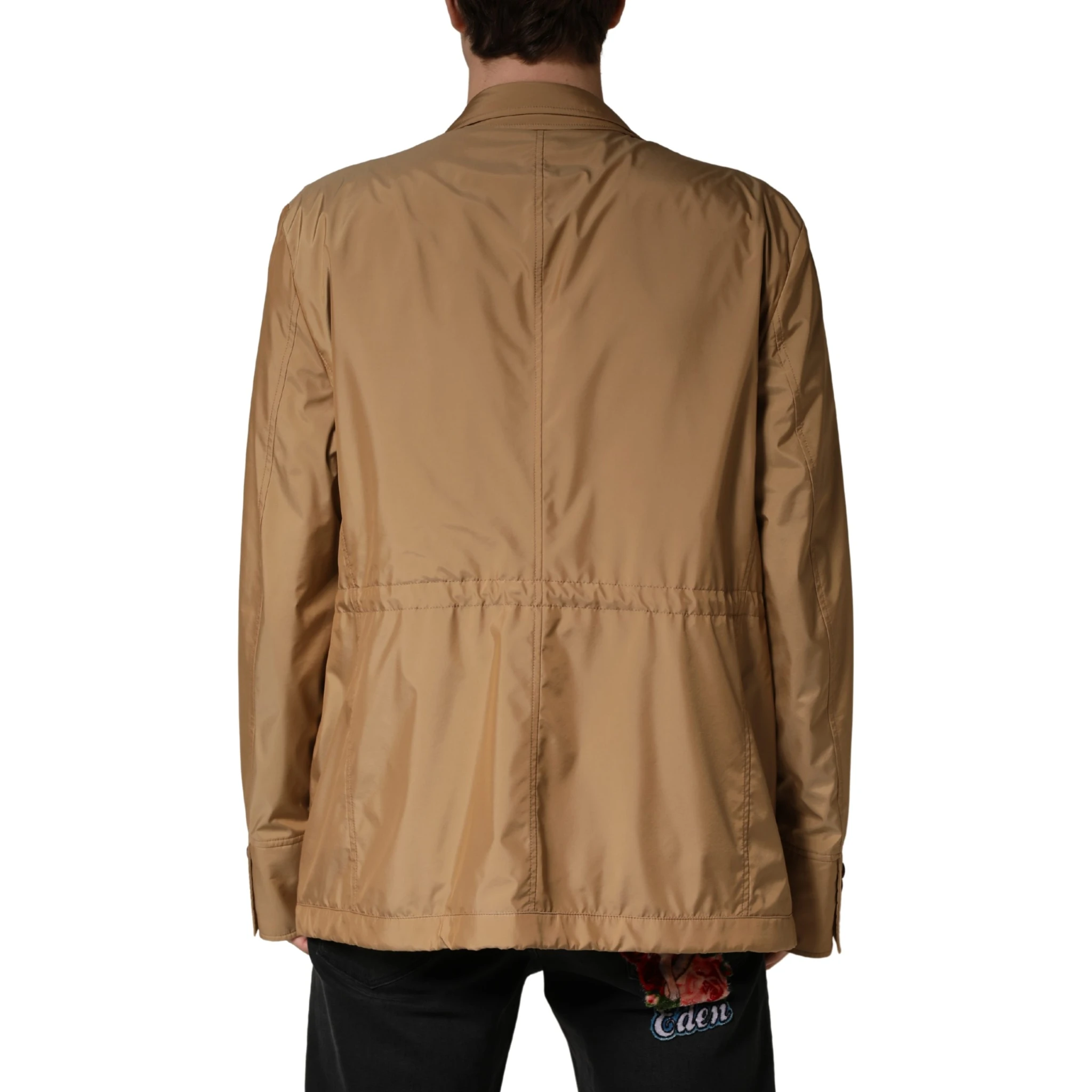 Brown Single Breasted Layered Coat Jacket