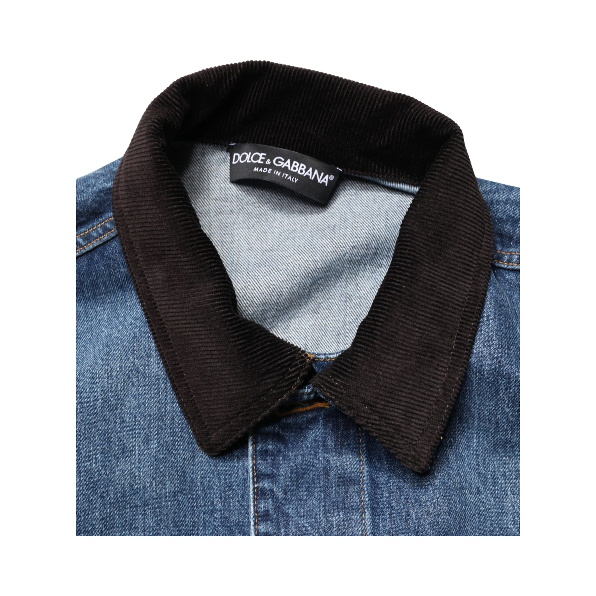 Black Blue Cotton Denim Blouson Men Jacket