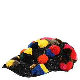 Multicolor Pom Poms Sequin Embellishment Hat