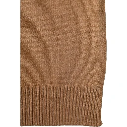 Brown Cashmere Knitted Men Neck Warmer One Size Scarf