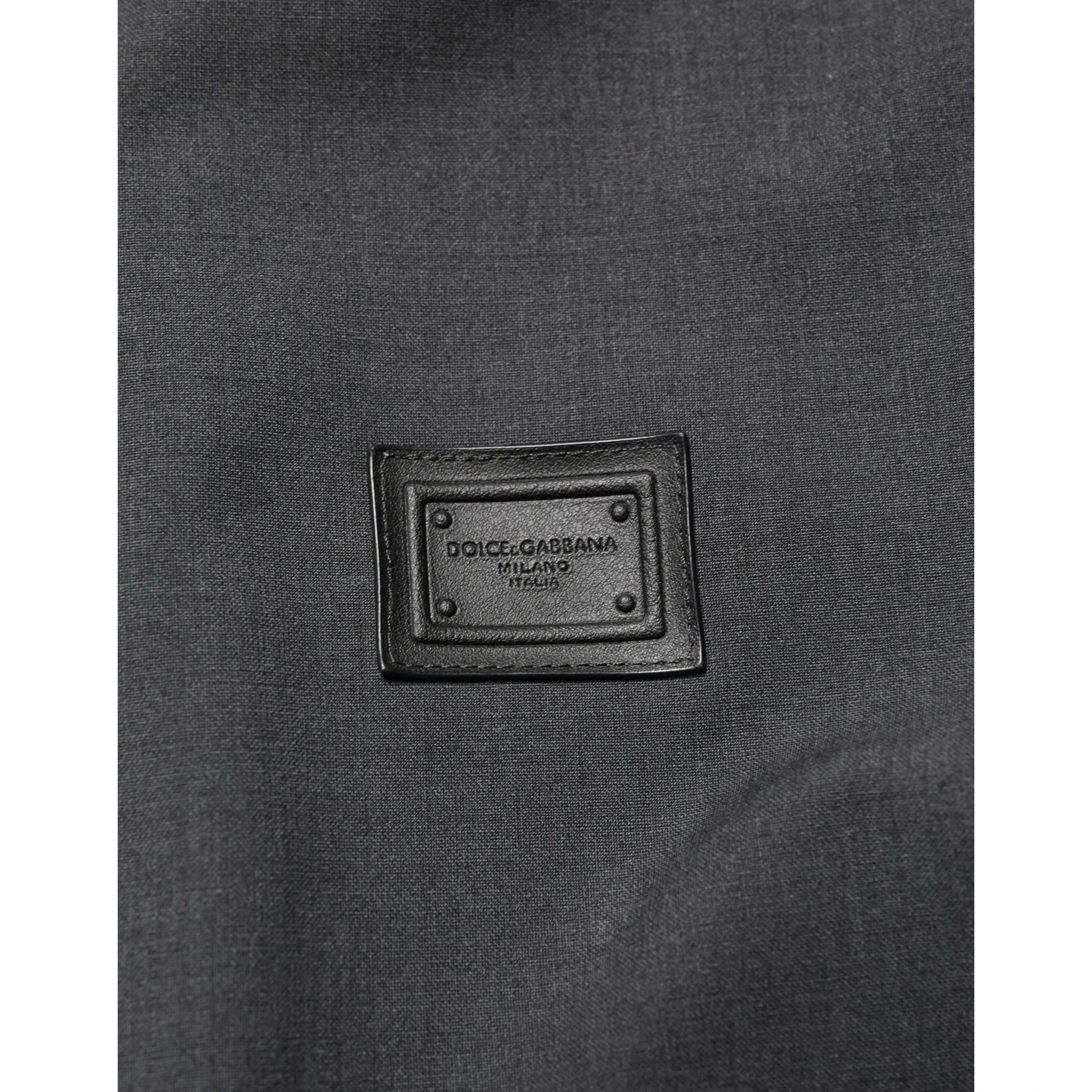 Black Wool Logo Full Zip Men Bomber Jacket