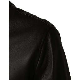 Black LambskinLeather Full Zip Biker Jacket
