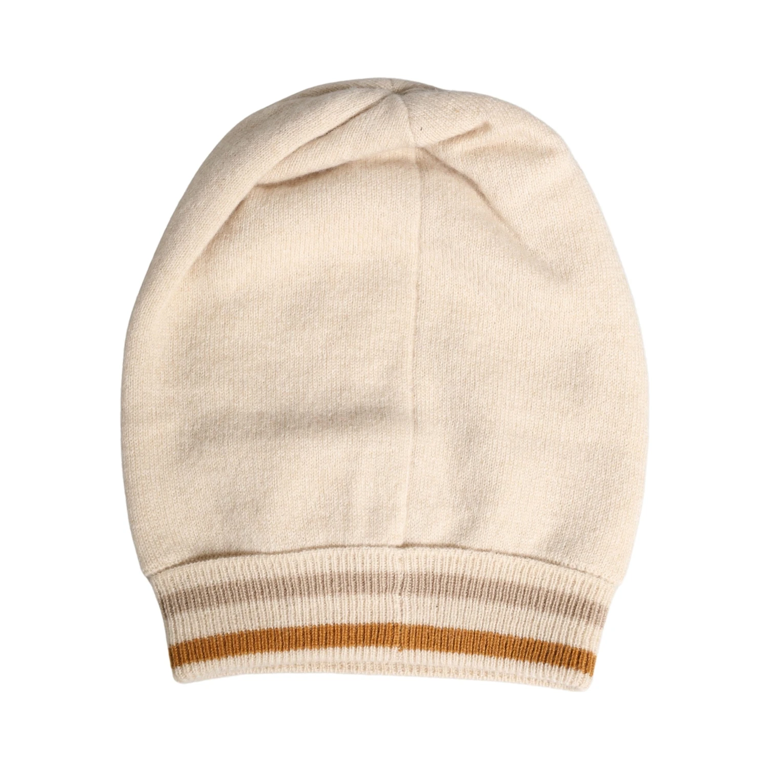 Beige Cashmere Knitted Women Winter Beanie Hat