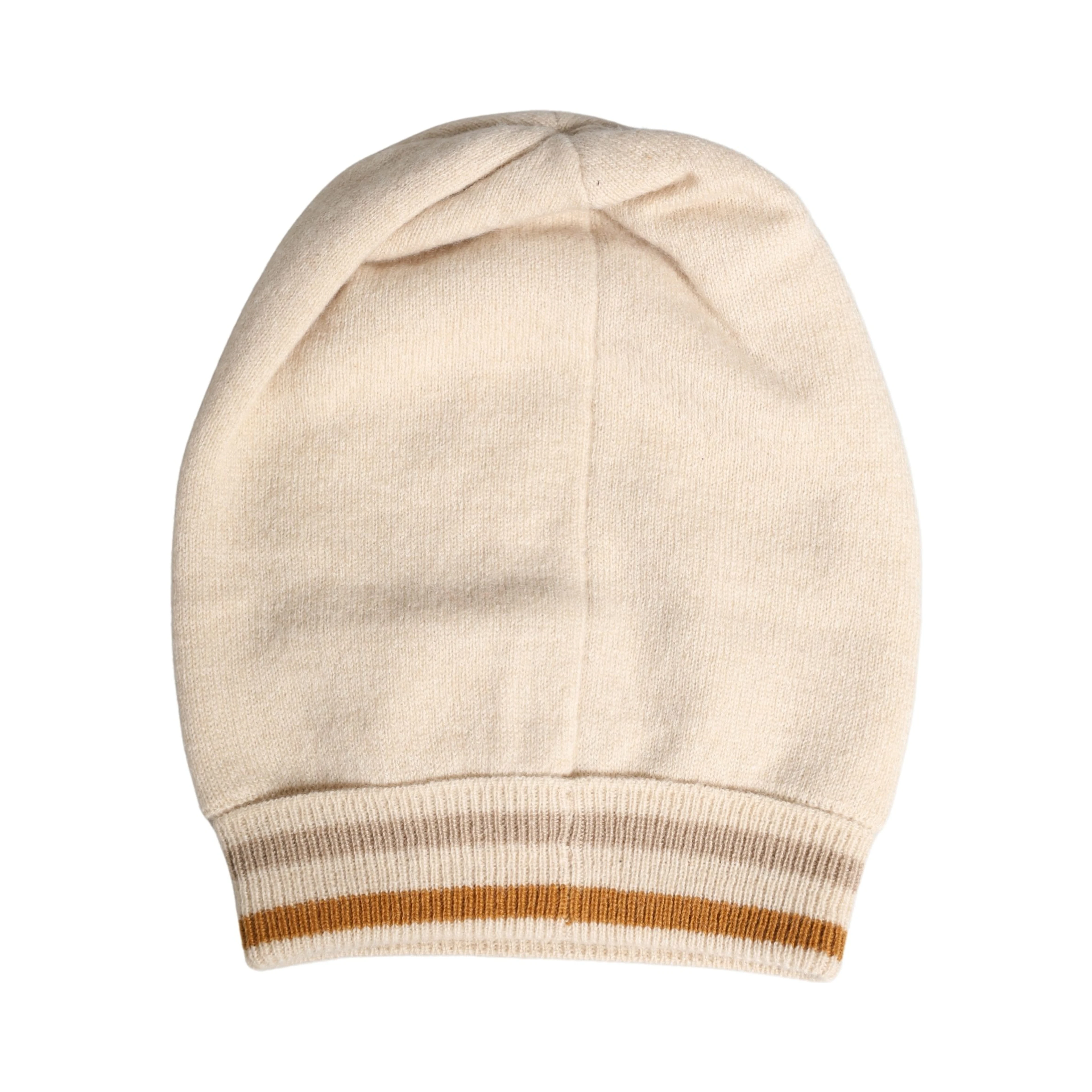 Beige Cashmere Knitted Women Winter Beanie Hat