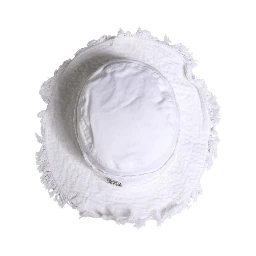 White Broderie Anglaise DG Crystal Bucket Hat